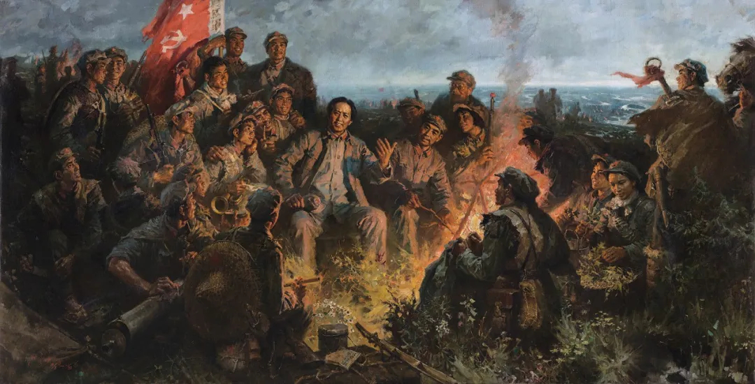 沈尧伊,革命理想高于天,1976,布面油画,185×375cm